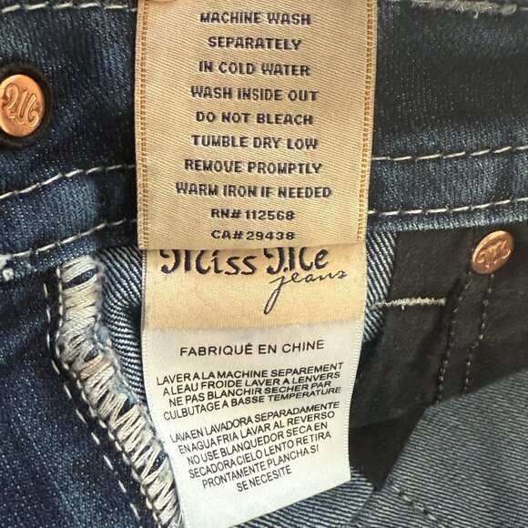 Miss Me Jeans Womens 27 Blue Signature Skinny Embellishment Rhinestone Y2K Boho - Picture 12 of 14